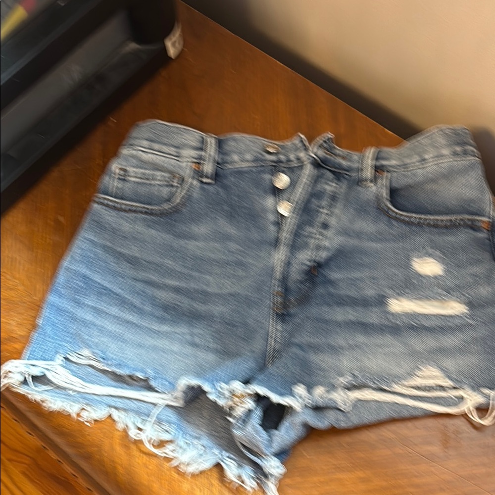 PacSun Blue Jean Shorts Distressed High-Waisted